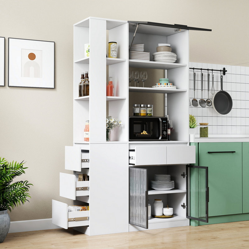 Armoire de rangement de 70,87 po de hauteur avec espace de rangement multifonctionnel