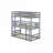 Twin Over Twin Over Twin Solid Rubber Wood Detachable Bunk Bed - No Box Spring Needed, Gray