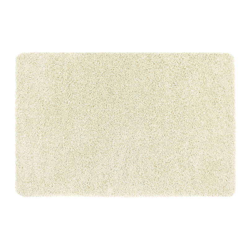 Solid Colour Shaggy Area Rug Ivory, Rectangle 100 x 150cm