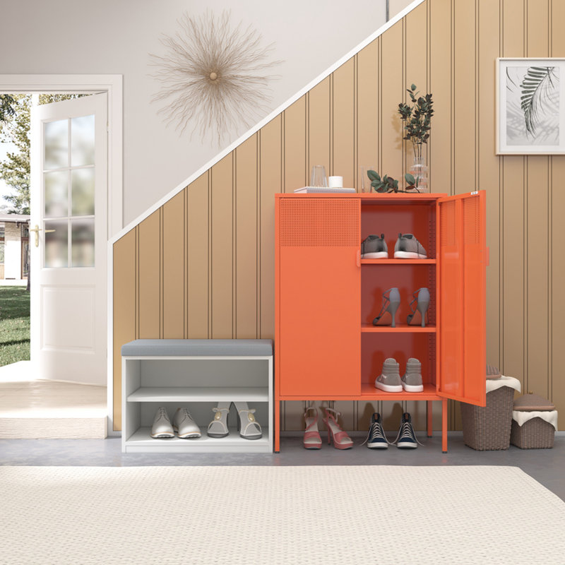 Wilkesbarre Metal Sideboard, Orange