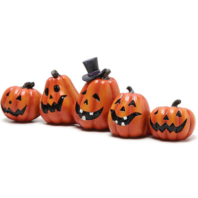 Halloween Pumpkin Decorations Indoor Halloween Decorations Clearance For Table/Halloween/Window/Present Box/Gift/Courtyard Corridor (Orange Pumpkin)