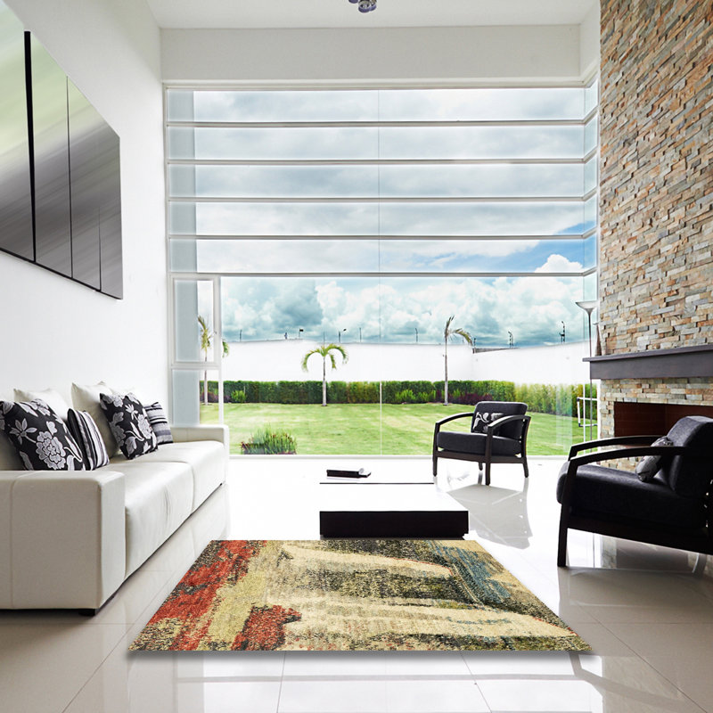 Tapis abstrait moderne 2564, Carré 5 pi