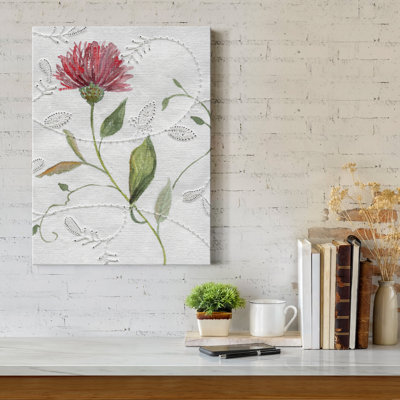" Botanical Embroidery I " Painting Print