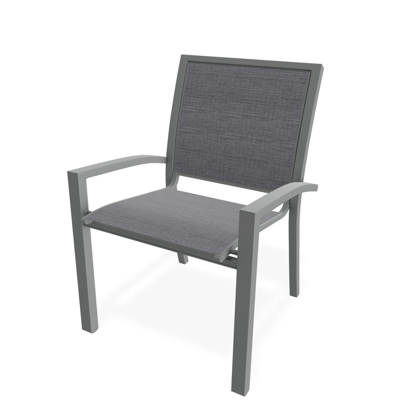 Chaise de café empilable Kendall, Graphite, Étain Augustine