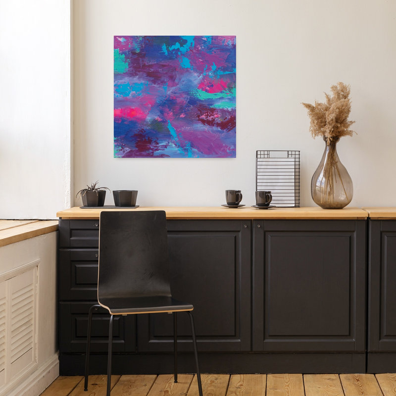 Délice contemporain avec art abstrait bleu, H 18 po x l 18 po
