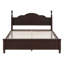 Grand lit plateforme en bois avec 2 tables de chevet - Ensemble de chambre en pin massif, sans sommier - noyer foncé-696557525