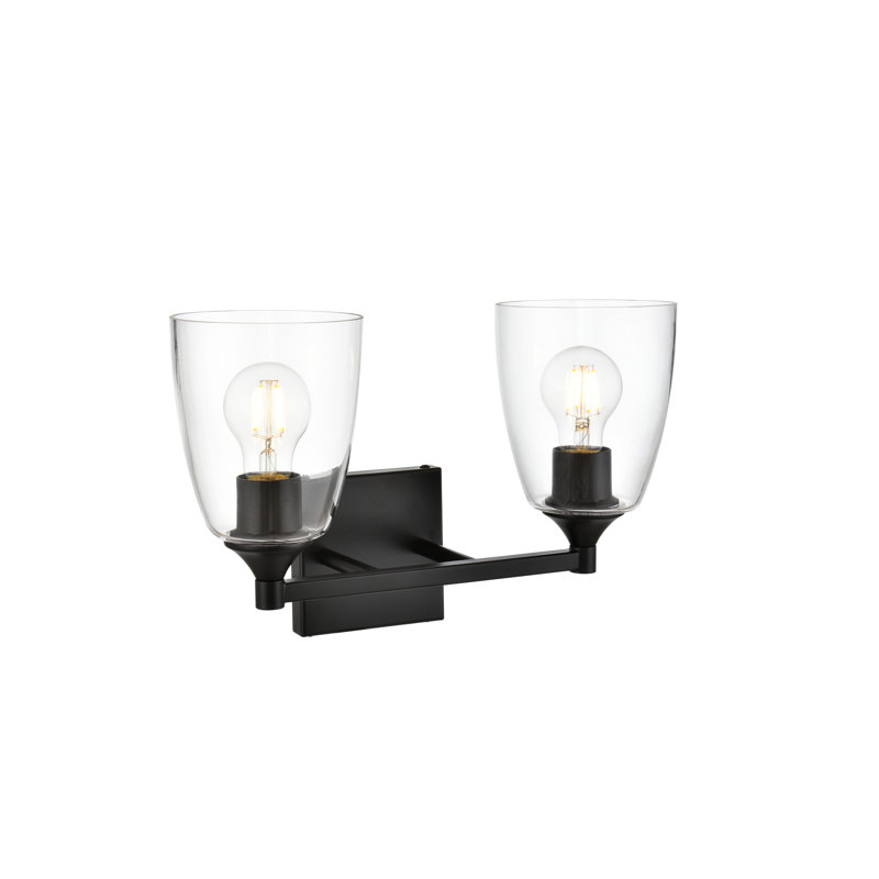 Éclairage pour meuble-lavabo à intensité variable Bahraoui, Noir, H 10 po x l 24 po x P 24 po, 3 lumières
