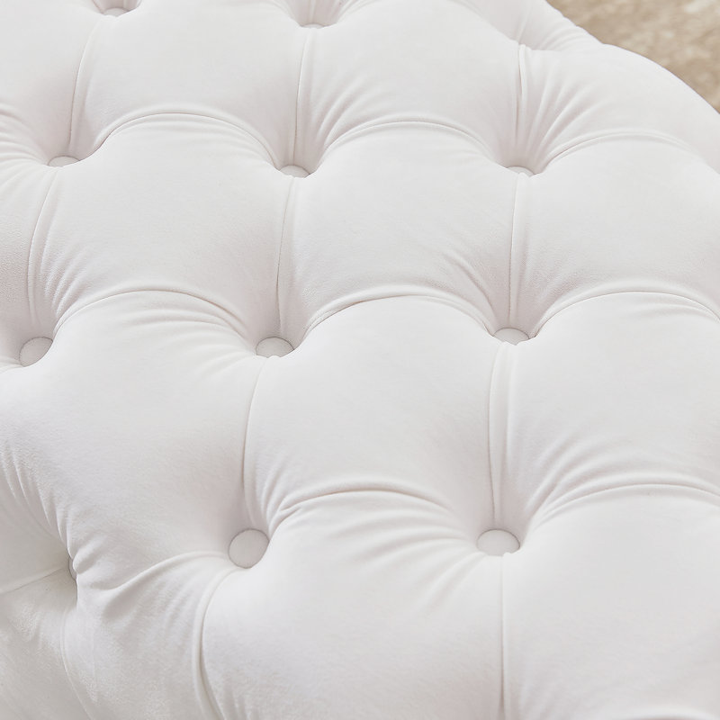 Banc avec repose-pieds capitonné et repose-pieds en velours