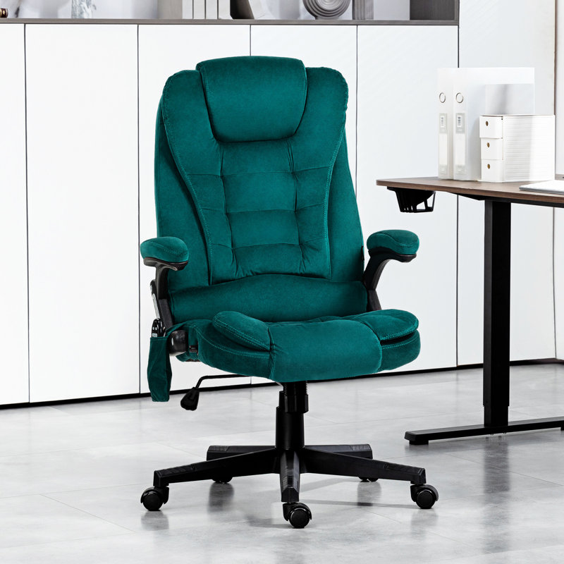 Fauteuil de massage vibrant avec fonction chauffante, foncée, avec accoudoirs et dossier réglables, avec accoudoirs