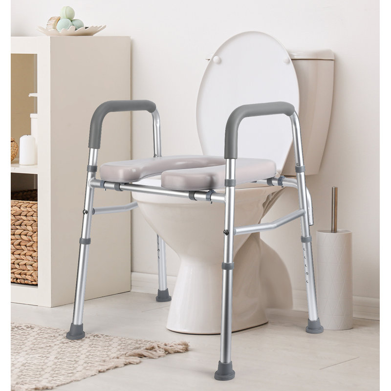 Siège de toilette avec coussin de siège et accoudoir