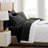 Southshore Fine Linens Vilano Springs Extra Deep Pocket 4-Piece Sheet Set, Ultra Soft Double-Brushed 110 GSM Microfiber Bedding, 21-Inch Deep Pocket, 2 Pillowcases, Twin, Black-86340224-86340215