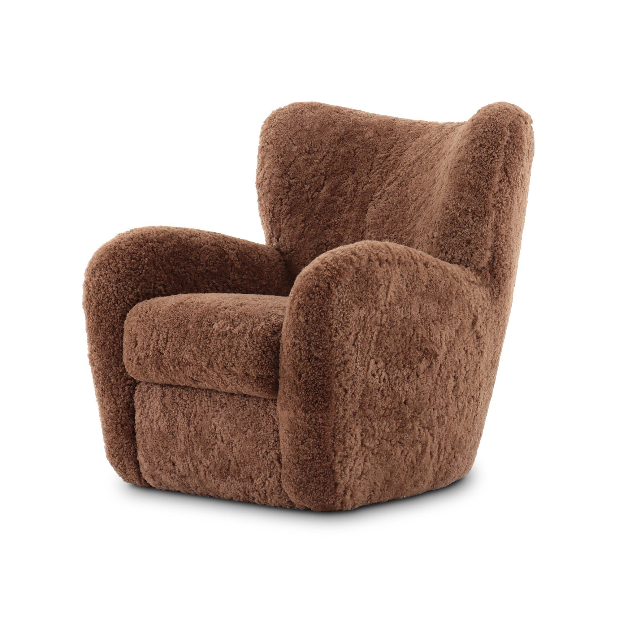 Margot Wingback Chair, Amber Shearling