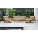 Outdoor 8 - Piece Teak Conversation Set