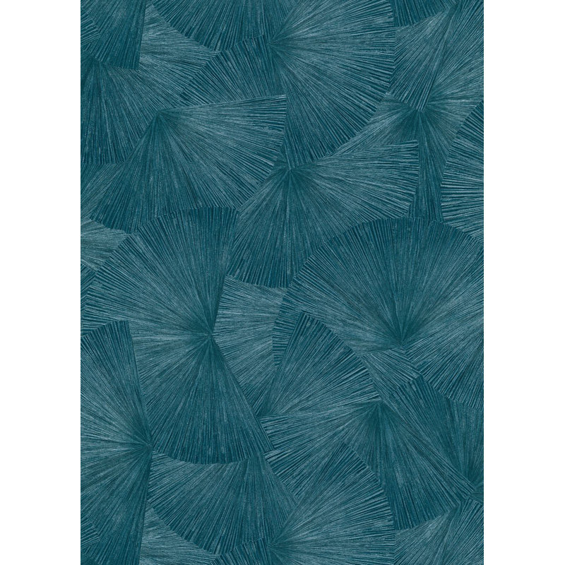 33' L x 21" W Textured Wallpaper Roll, Petrol