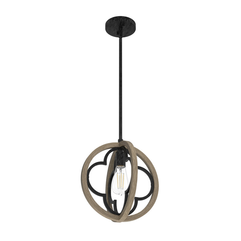 Gablecrest French Oak 12" Globe Pendant Light