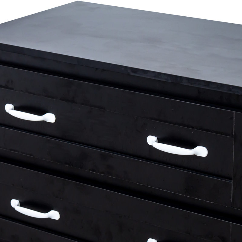 Armoire moderne avec 6 tiroirs, Noir