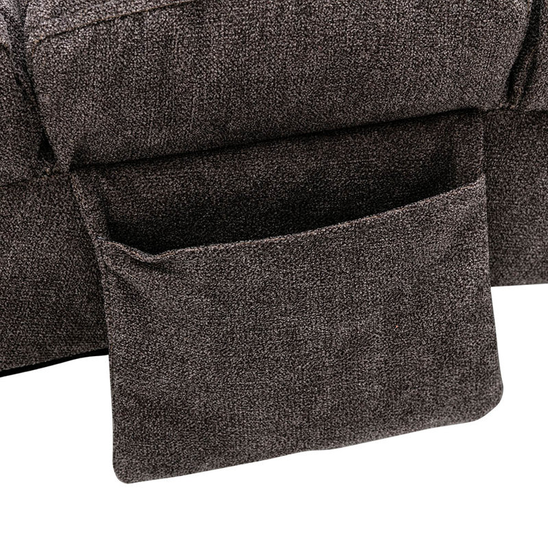 Alrahman Upholstered Recliner, Dark Gray Velvet