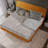 Gazelle Solid Wood Bed Frame with Artistic Patterned Headboard-43895569-43895574