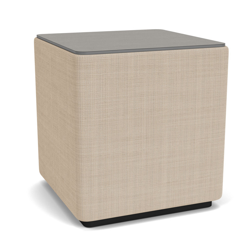 Table de bout avec plateau en stratifié Darsey, 20", Sergé sarrasin, Noir; calcaire Chambray