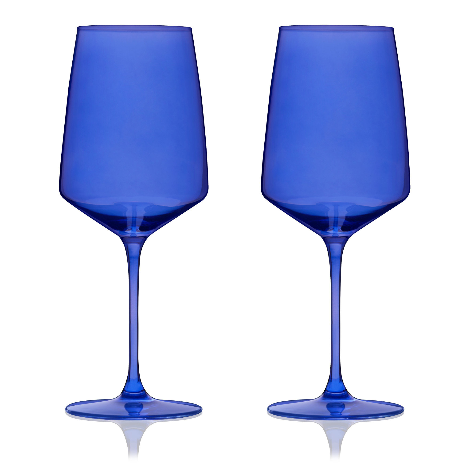 Reserve Nouveau Crystal Wine Glasses, Blue