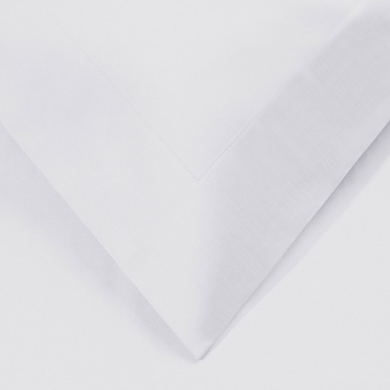 Ensemble de housse de couette lavable en mélange de coton blanc à densité de tissage 1200 fils, Grand lit
