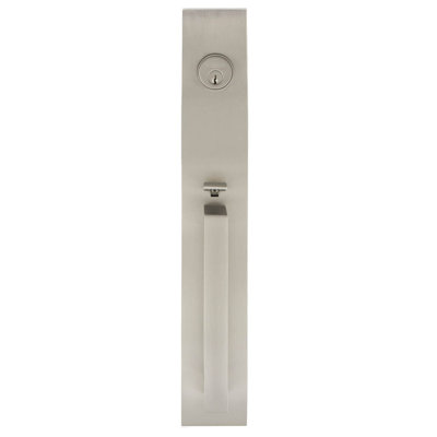 Viaggio Quadrato One-Piece Handleset With D Grip And Quadrato Rosette With Quadrato Crystal Knob