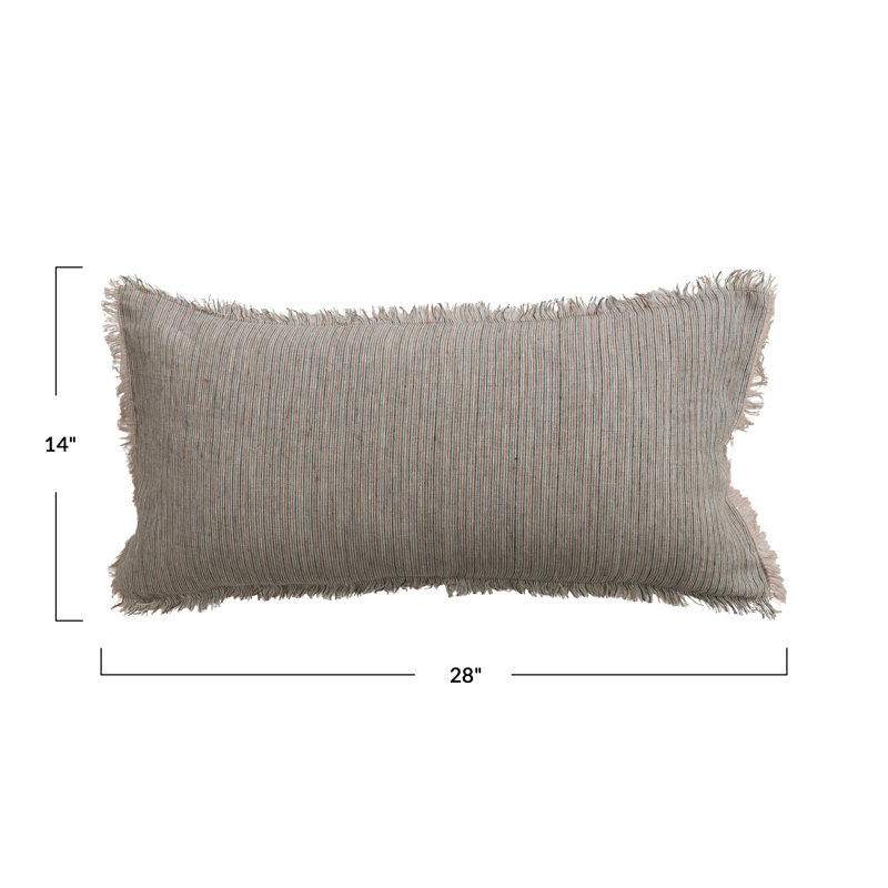 Coussin lombaire en coton et lin Artisan