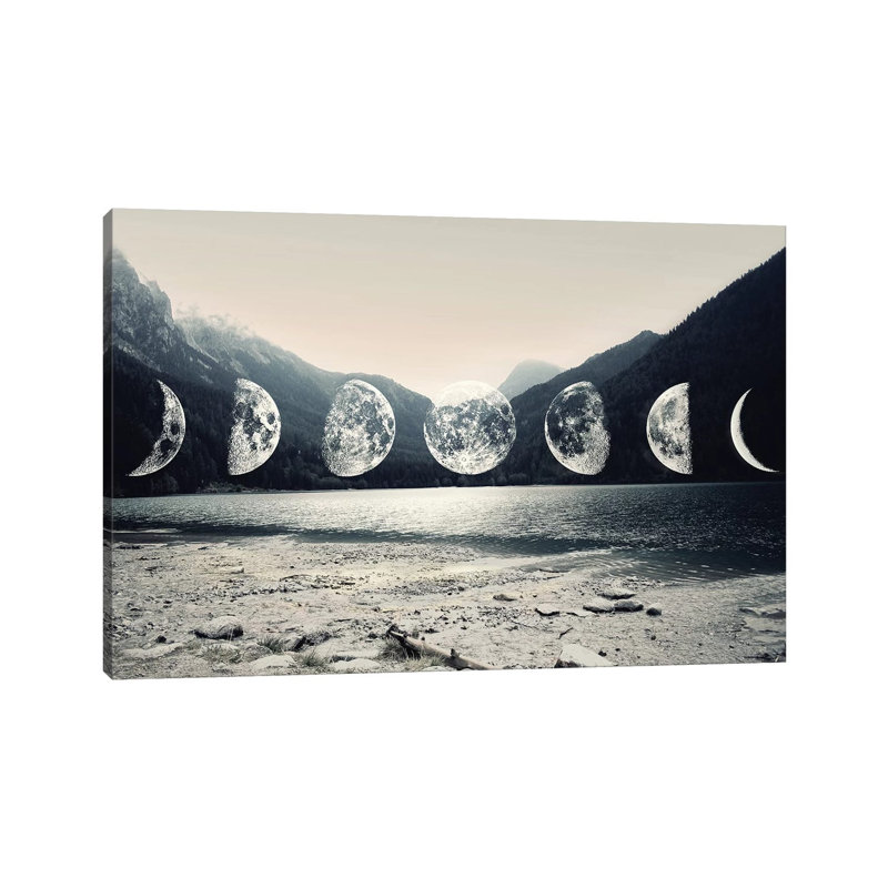Moonlight Mountains 1 Piece Wrapped Canvas Wall Art, 66.04 cm H x 45.72 cm W x 1.91 cm D