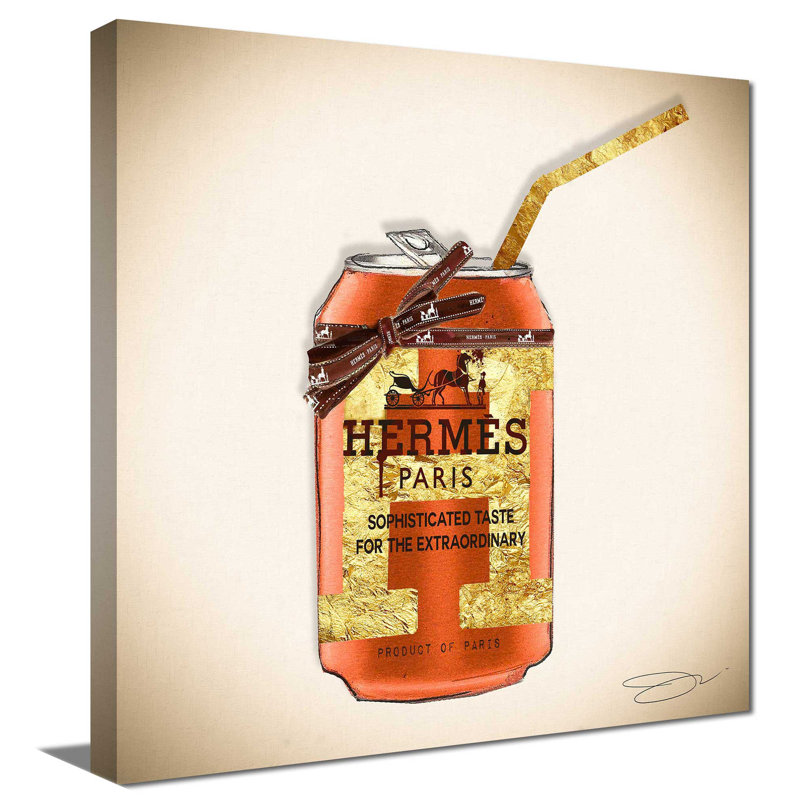 «Hermes Soda Can (Square)» par By Jodi - impression, H 24 po x l 24 po x 1,5 po, Toile tendue