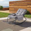 Chaise berçante pour la chambre de bébé et le patio, fauteuil ergonomique Papasan avec repose-pieds et coussin moelleux, fauteuil confortable inclinable pour salon, chambre à coucher, salle de lecture, salon