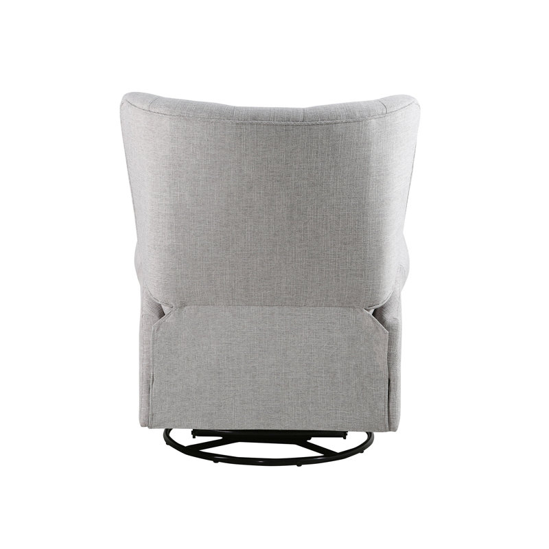 Alice Wingback Swivel Recliner, Gray Linen