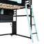 Lit mezzanine double en bois avec bureau-741022176