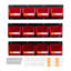 Bacs de rangement muraux, 12 bacs en plastique et 3 rails en métal, bac de rangement empilable en plastique pour vis, écrous, boulons, clous, organisateur d'outils de quincaillerie pour atelier, salle d'artisanat, garage, rouge