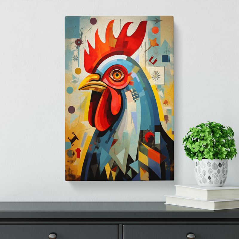 Chicken Constructivism - Wrapped Canvas Print, 50cm H x 35cm W x 3cm D