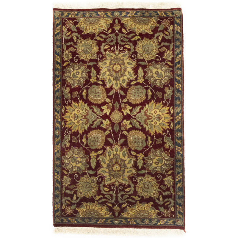 Red Floral Traditional 3X5 Handmade Agra Jaipur Oriental Area Rug