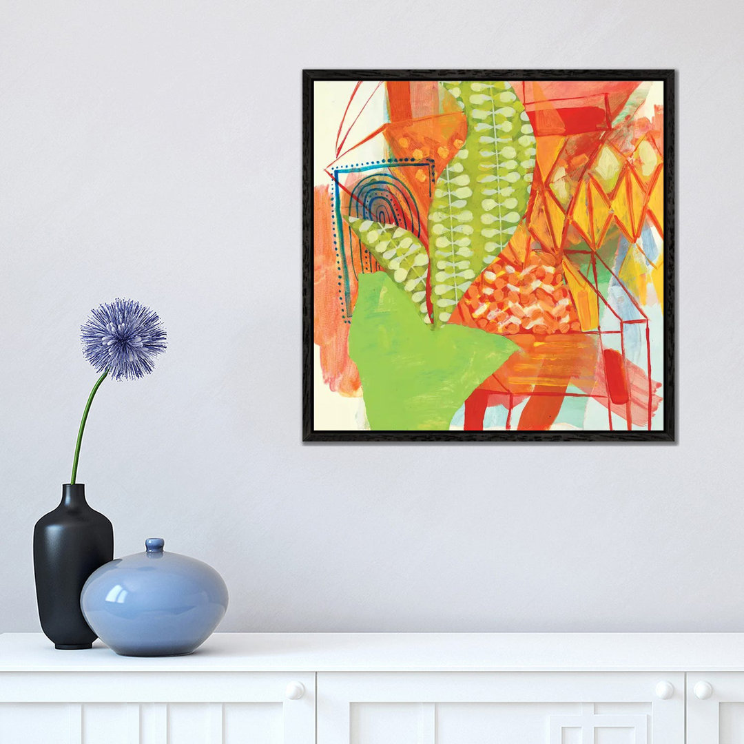Orange Chair with Potted Plant and Beach Towel by Pamela Staker - Painting Print on Canvas
