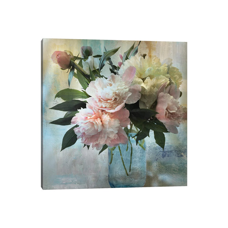 Reproduction d’art « Peony bouquet II » par Nan, Toile tendue, Pas de tapis, H 26 po x l 26 po x P 1,5 po