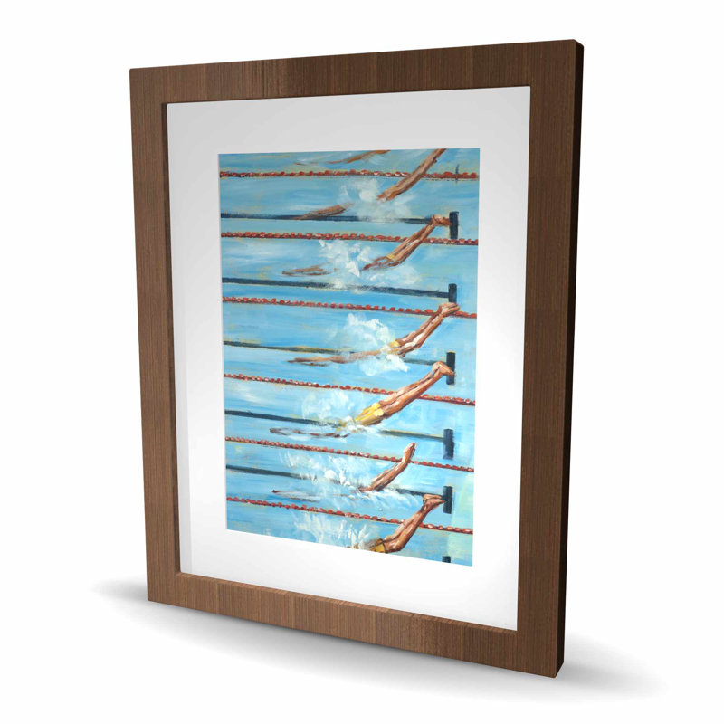Reproduction encadrée olympique nageuse bleue | Décoration intérieure