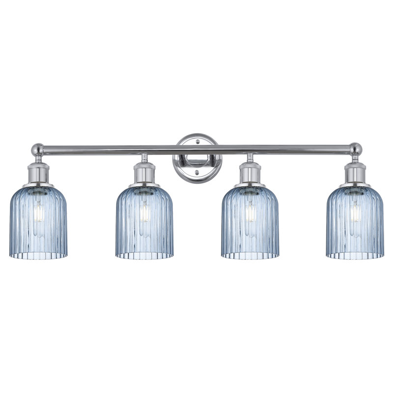 Fiennes 4 - Light Dimmable Vanity Light, Polished Chrome, Blue