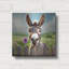  'Nice To Meet You - Donkey' by Rey Klimt Metal Wall Art, 12" x 12"