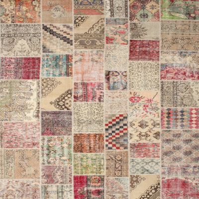 Tapis gris/beige/brun contemporain