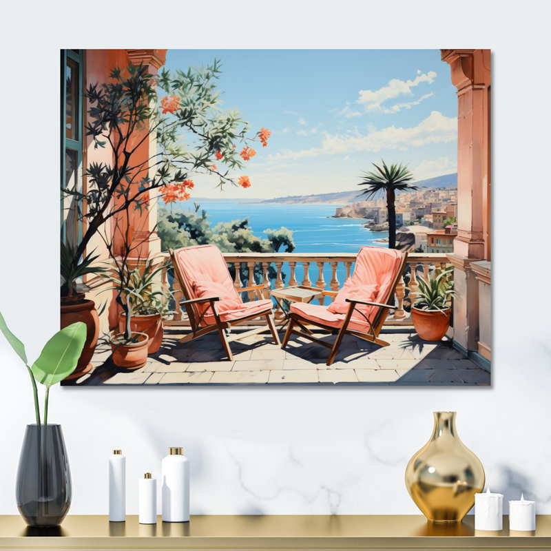 La Dolce, côte italienne III, impression sur métal, H 24 po x l 32 po