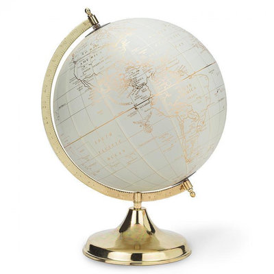 Ivoire avec globe doré sur pied