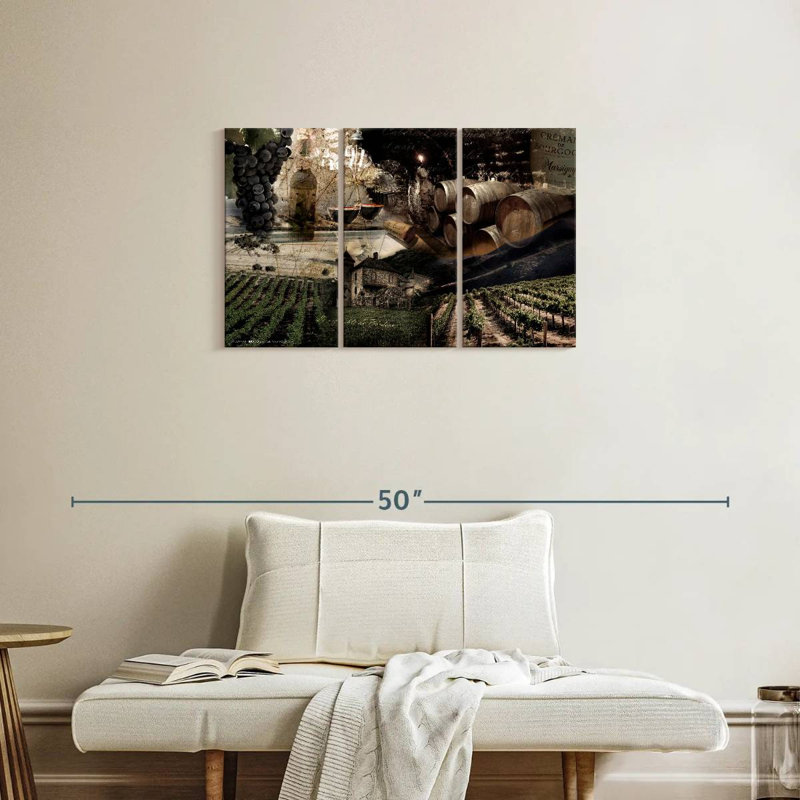 Yarlin Collage Wine, 20" H x 33" W