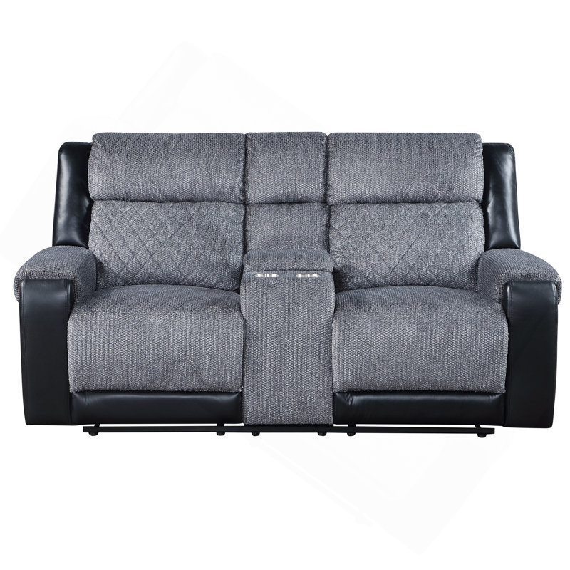 Causeuse inclinable gris / noir ALICIA