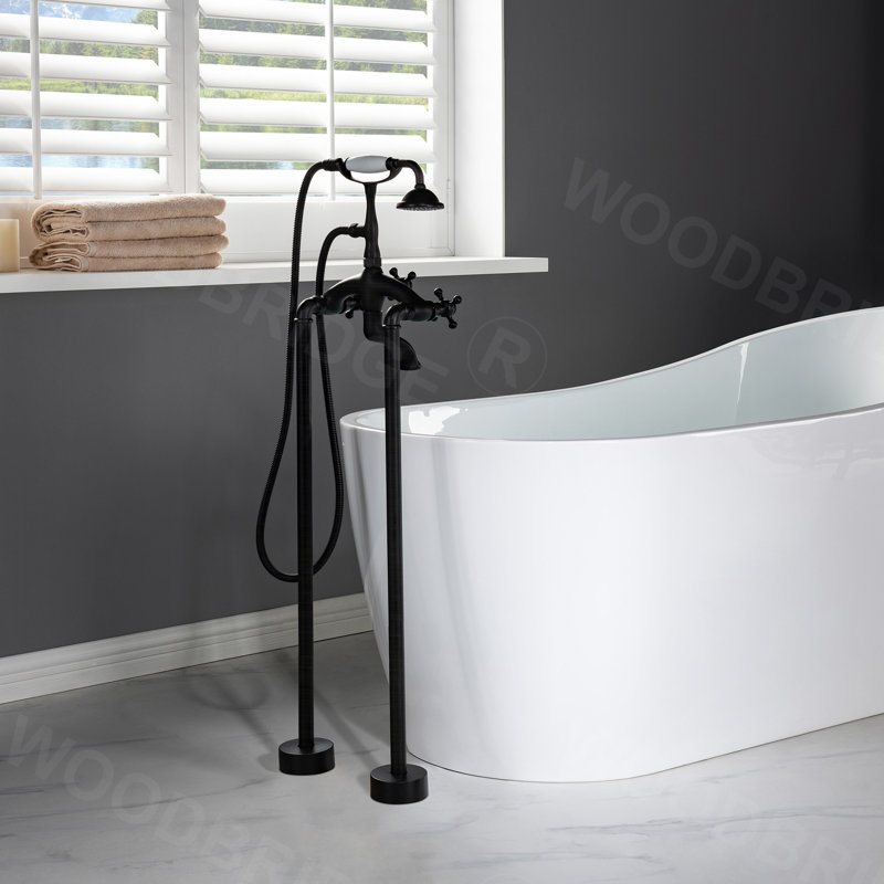 Ember 3 Handle Bathroom Clawfoot Tub Faucet with Diverter, Oil Rubbed Bronze