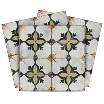 8" x 8" Floral Vinyl Peel and Stick Mosaic Tile (Set of 24)