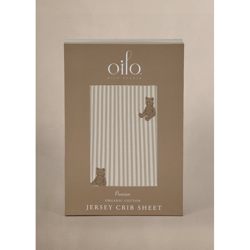 Oilo Studio - Drap-housse pour lit de bébé biologique en jersey d'ours ultra doux et respirant