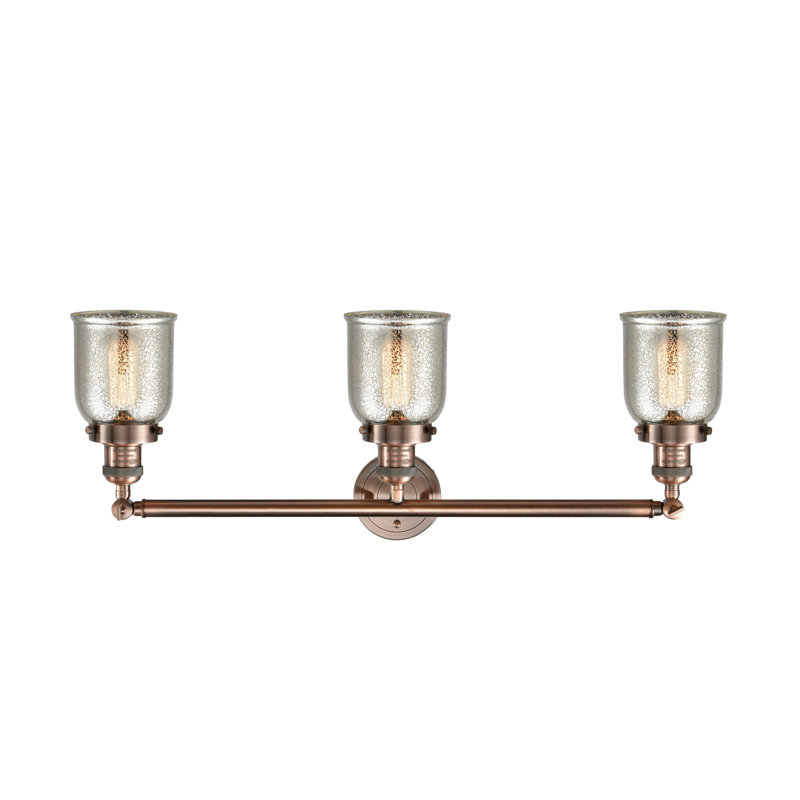 Barre d'éclairage de salle de bain à 3 lumières à intensité variable, Cuivre antique