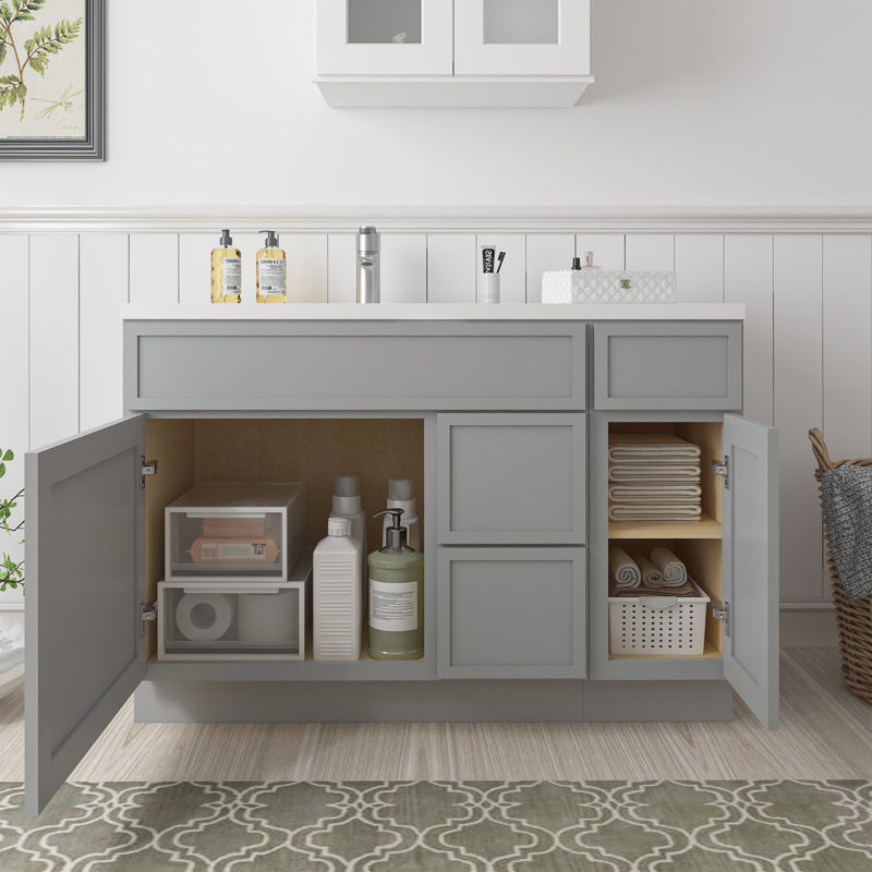 Base de meuble-lavabo simple 48 po seulement, Gris